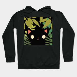 Black Cat win the Forest Design | Handmade Illustration | Kawaii Christmas Present | By Atelier Serakara Hoodie